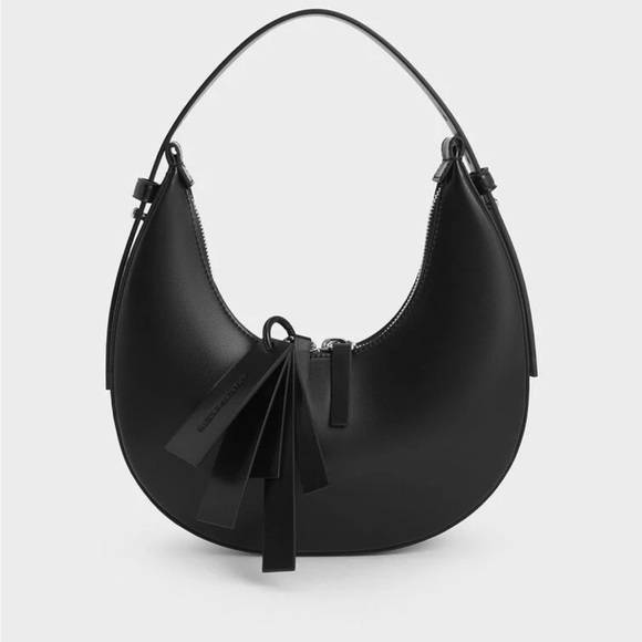 Charles & Keith Carey Crescent Hobo Bag - Noir (Black) - Picture 5 of 5